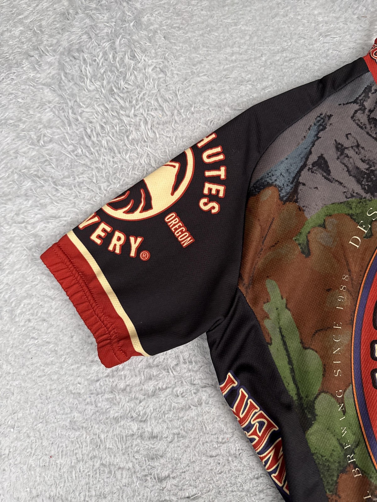 World Jerseys Cycling Jersey Mens Medium Mirror Pond Pale Ale Full Zip Pockets