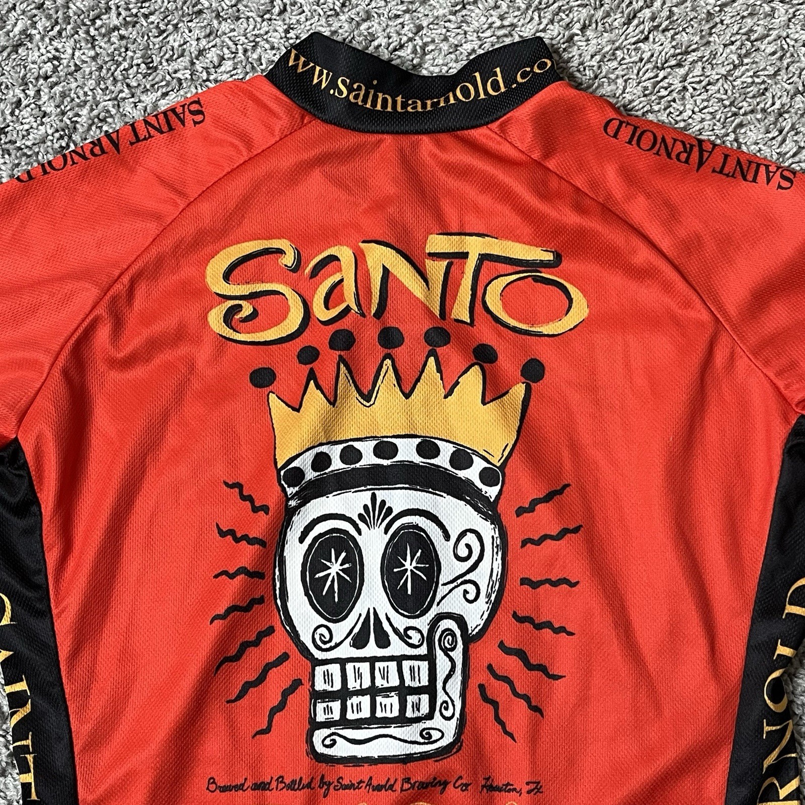 VoMax Cycling Jersey Womens Size Medium Red St Arnold Brewing Day of The Dead