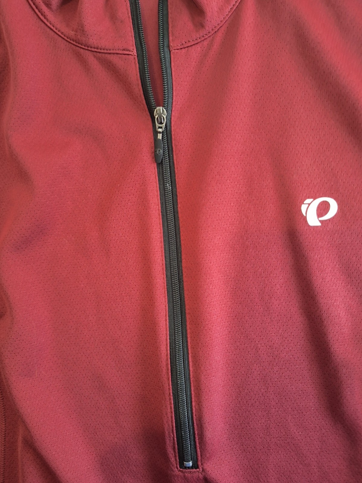 Pearl Izumi Womens Cycling Jersey Maroon/Blue 1/2 Zip Short Sleeve Size Large