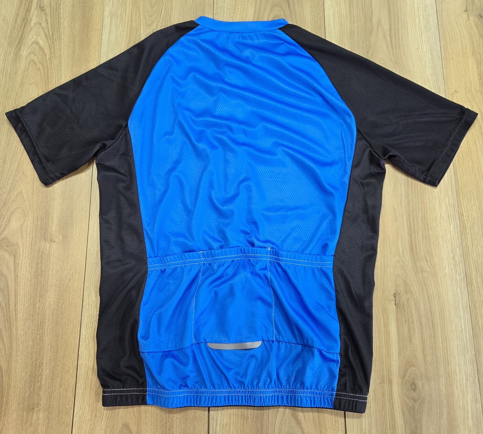 Nuckily Cycling Jersey Mens Sz Medium, Full Zipper, Blue/Black, Non-Skid Waist