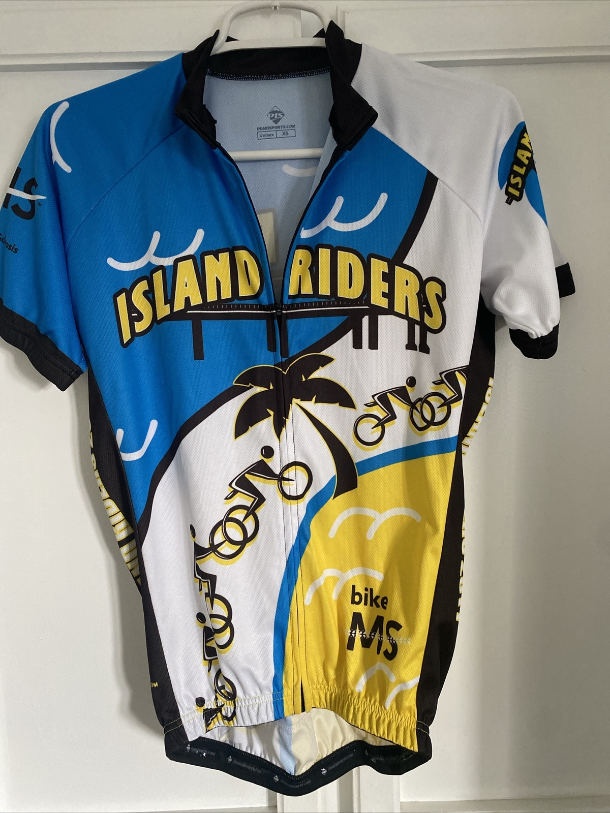 Peak 1 Full Zip Unisex XS Cycling Jersey Bike Bk Pockets Island Rides 2017 NWOT