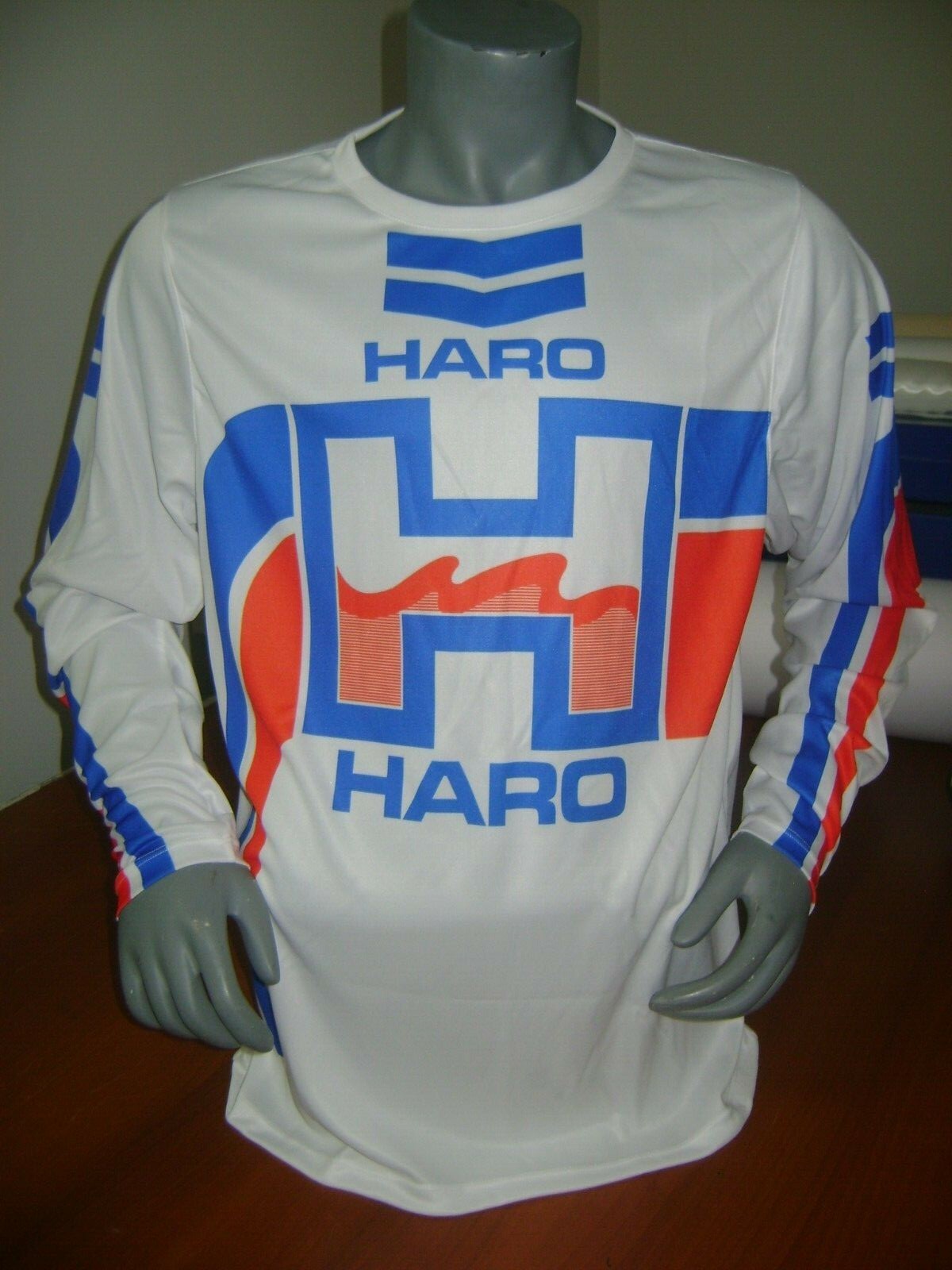 HARO OLD SCHOOL BIKE JERSEY CLASSIC BMX JERSEY RACE BIKE SHIRT BMX RED BLUE M