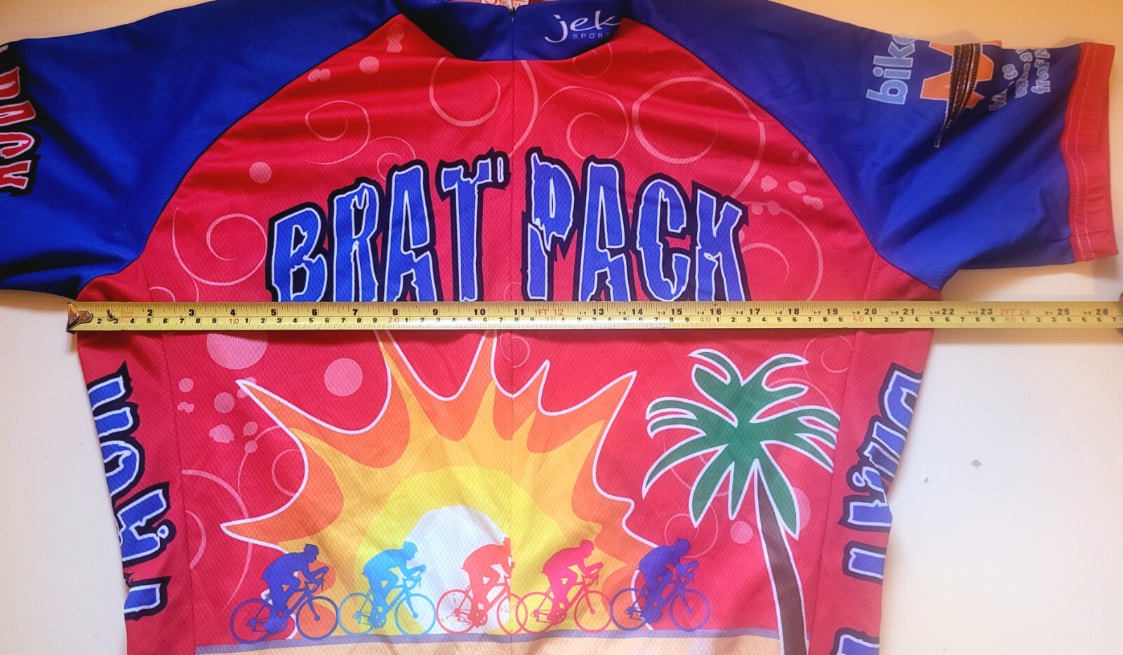 Jek Sports Brat Pack Walmart MS Cycling Jersey XL 3/4 Zip Pockets Free Shipping