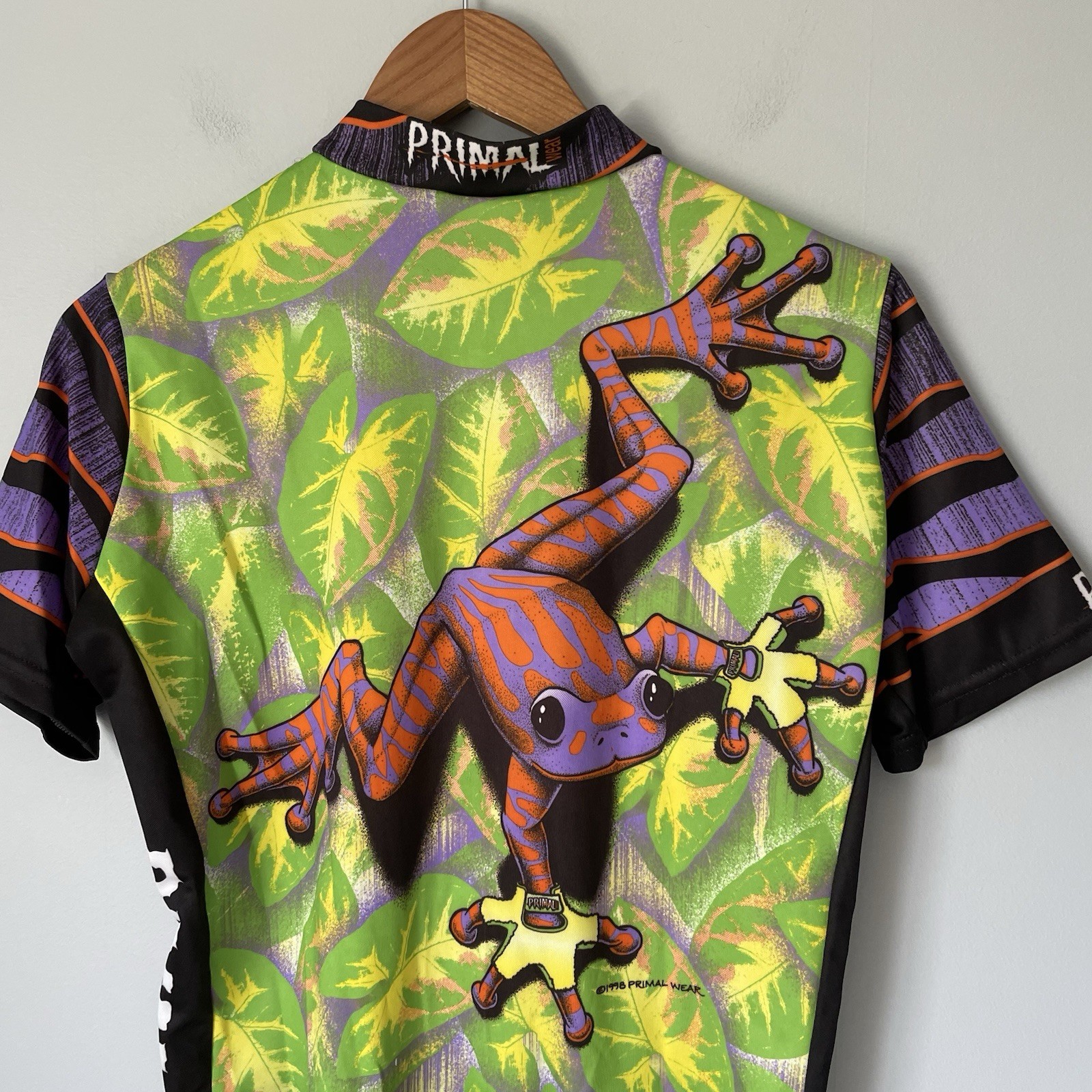 Primal Cycling Jersey Shirt Tropical Frog Print Made In USA Women’s Size Med