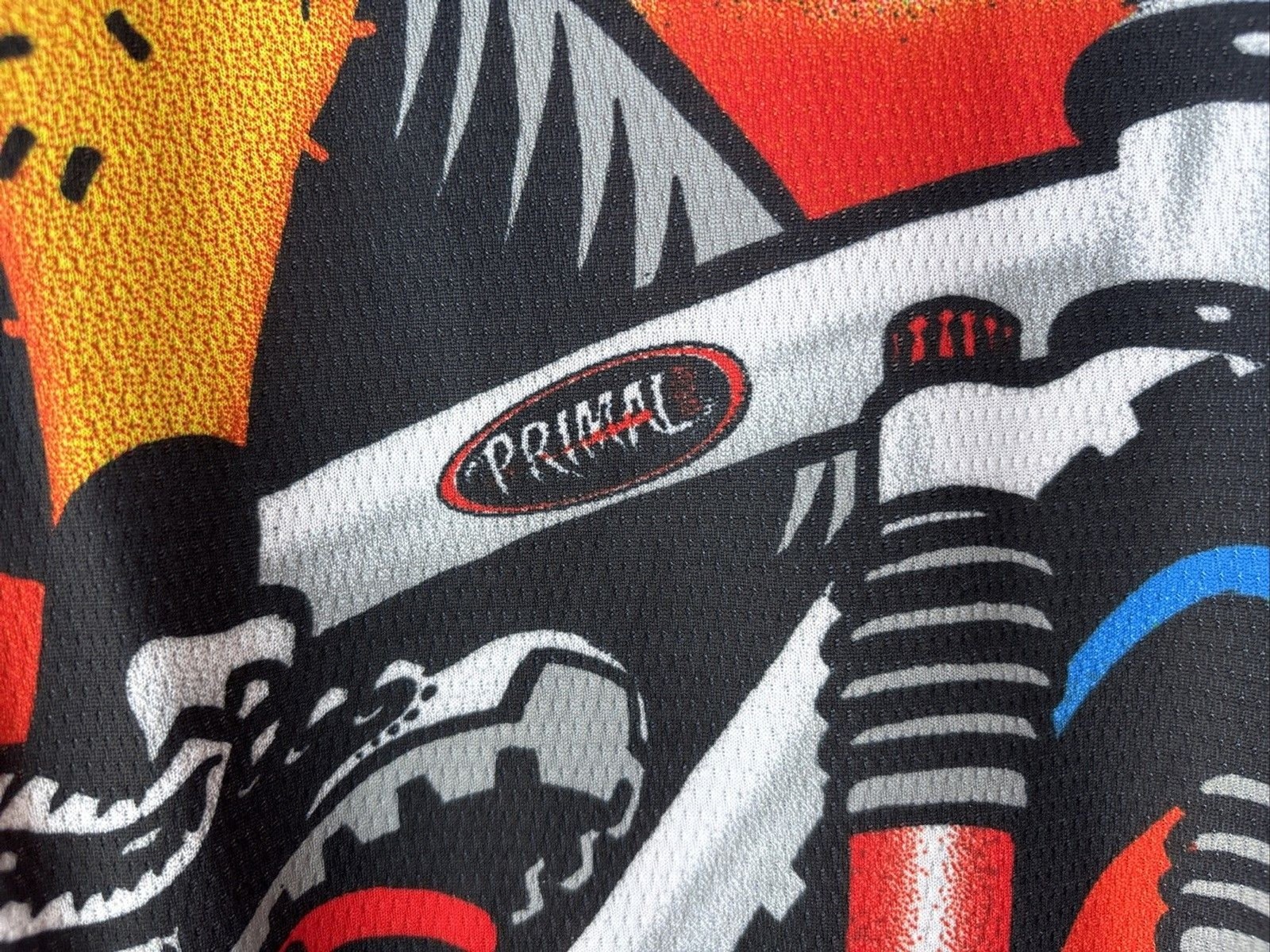 PRIMAL Wear Vintage 90’s HAMMER HEAD GRAPHIC Cycling Jersey 2XL Coolmax Poly
