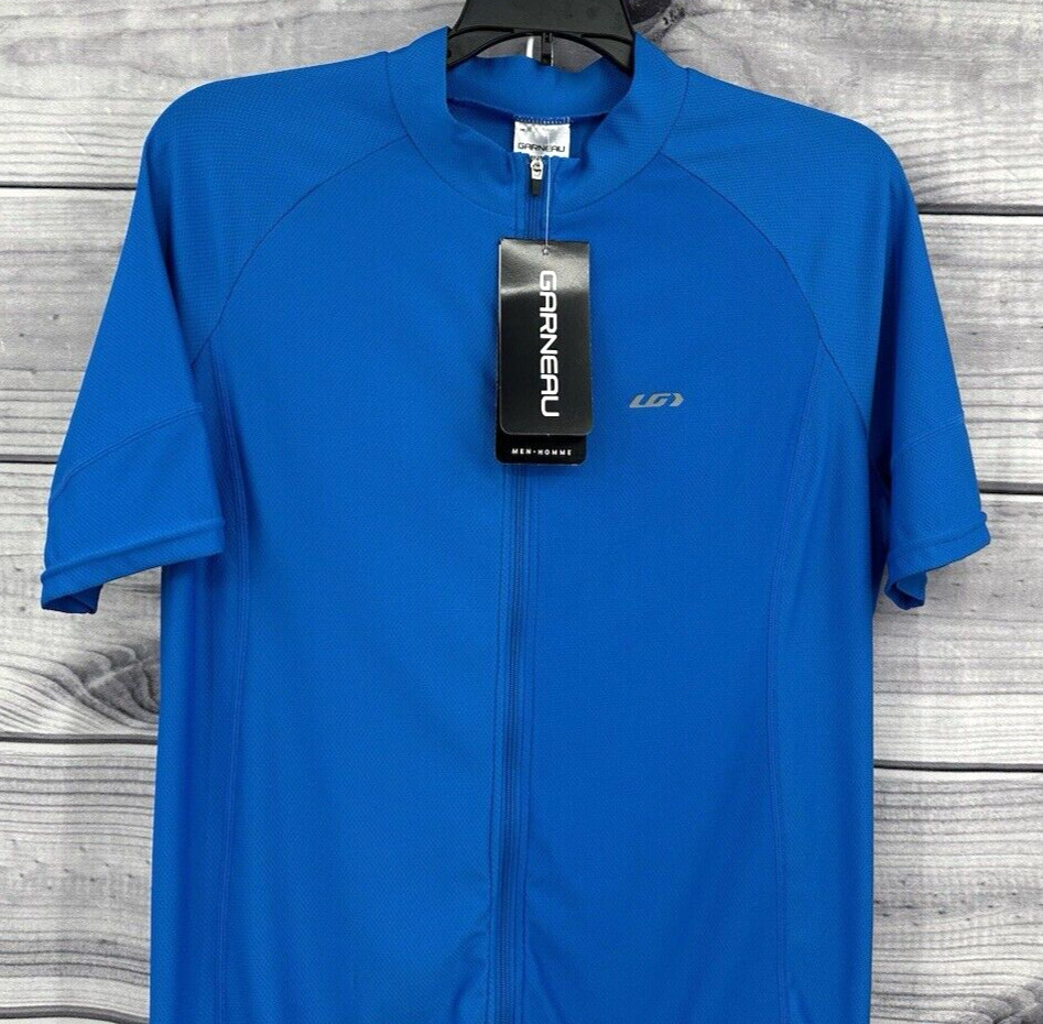 GARNEAU AIR FIT CYCLE JERSEY Men’s Size Medium BLUE SHORT SLEEVE CYCLING