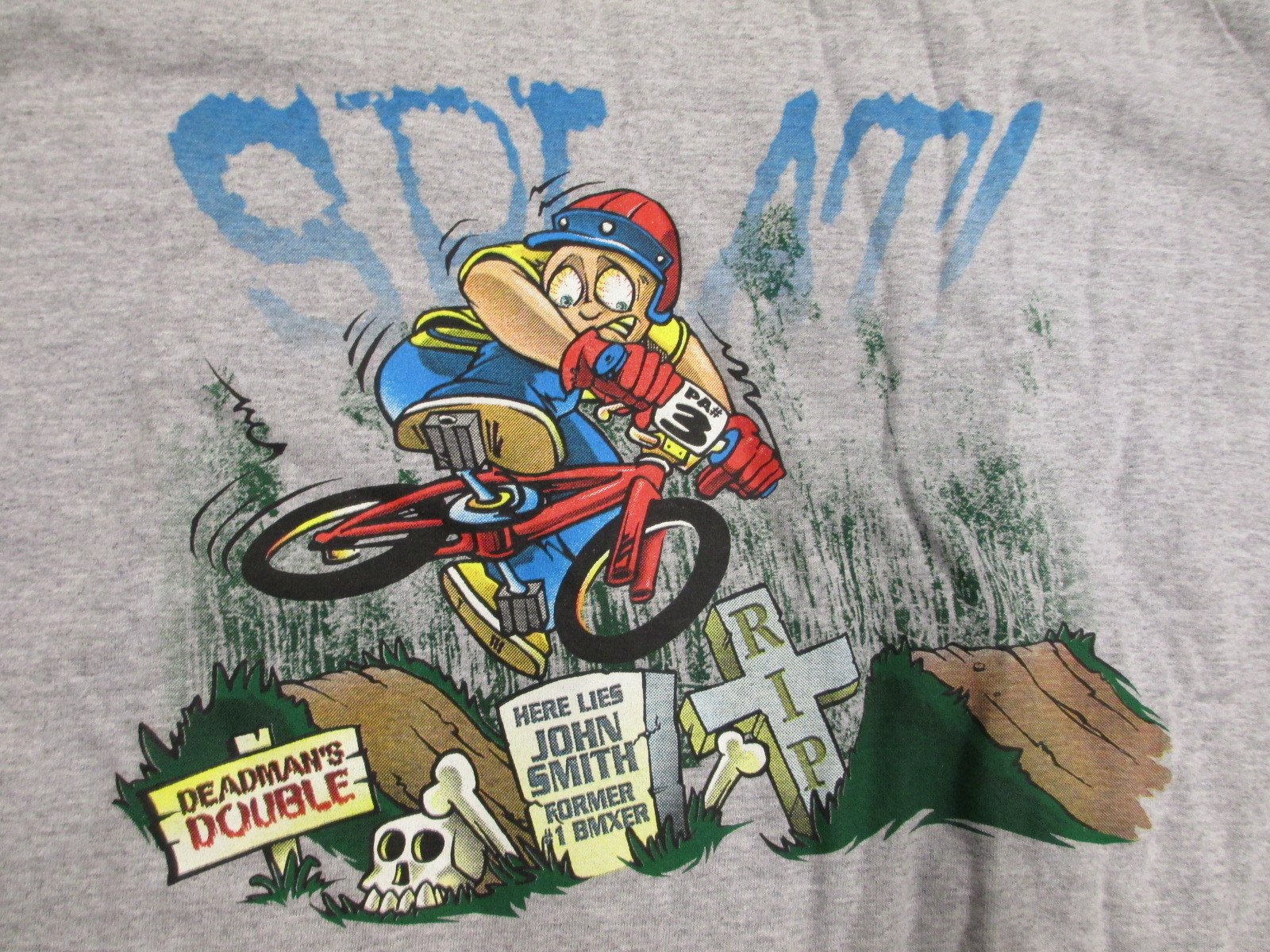 OFFICIAL BMX GEAR SLAT WEAR T SHIRT GRAY SHORT SLEEVE