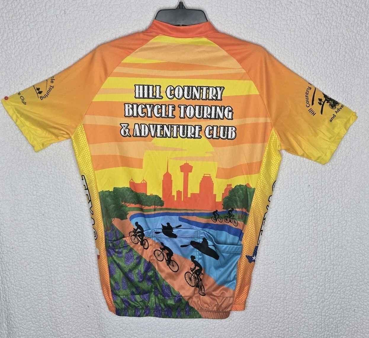 ZbikeWear XL Cycling Full Zip Short Sleeve 3 Back Pockets Hill Country Texas