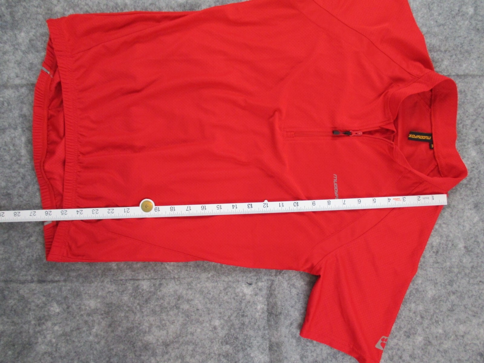 Muddy Fox Cycle Top Jersey Medium Short Sleeve Collared Quarter Zip Red Bike
