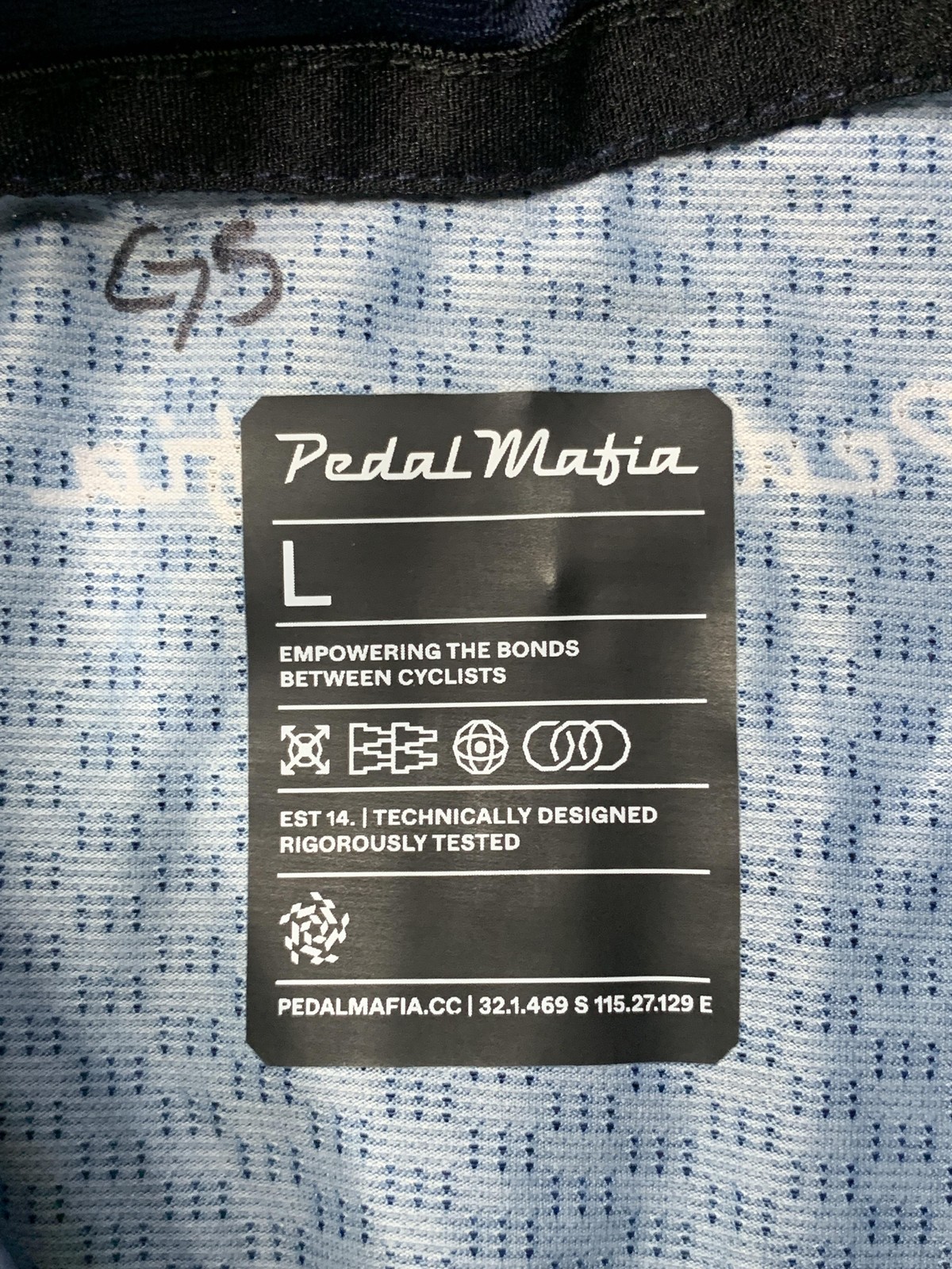 Pedal Mafia Cycling Jersey Mens Large Blue Navy Core Full Zip Pockets Bike Top