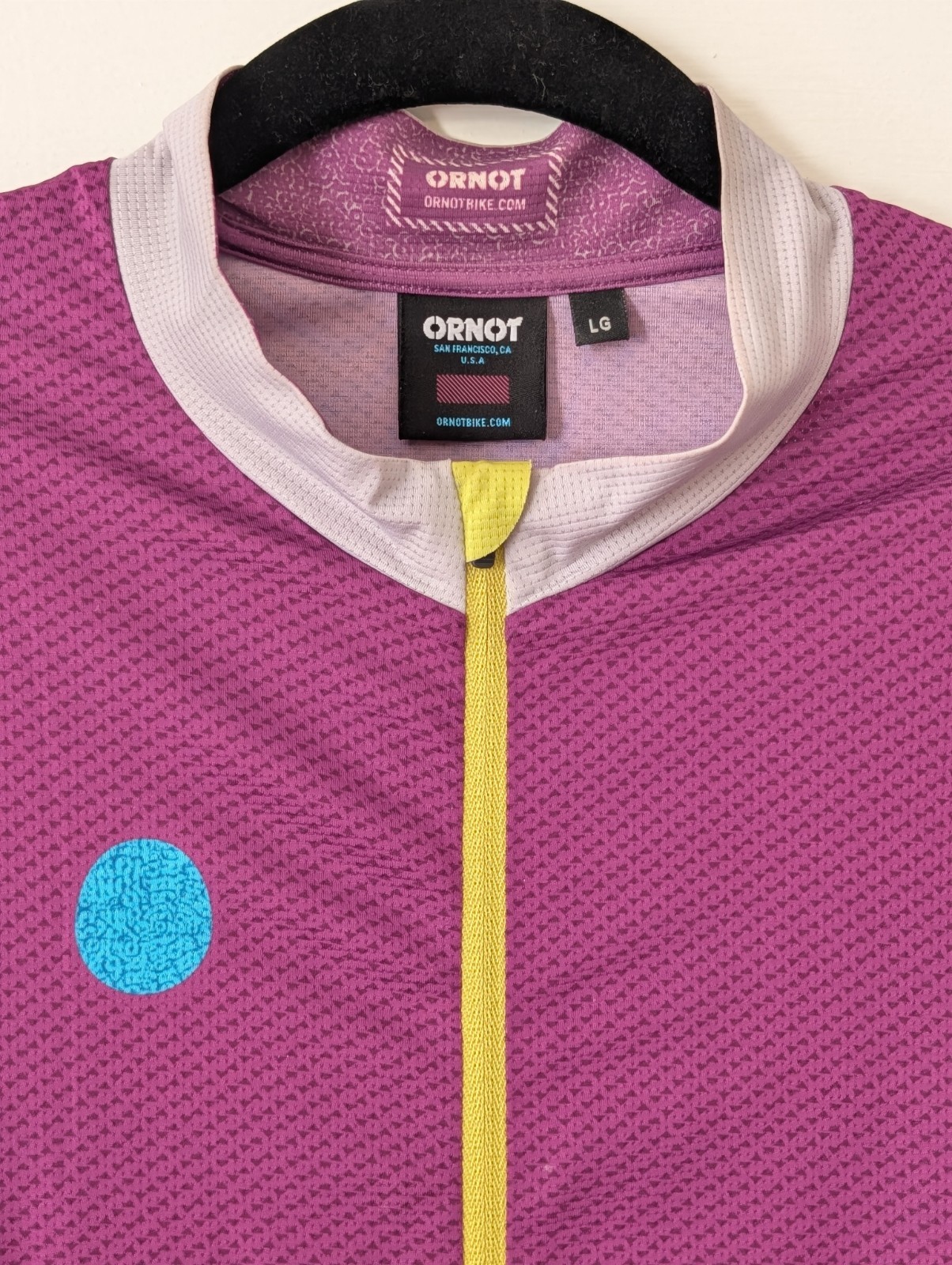 Ornot Men’s Nordic Collection Long Sleeve Cycling Jersey Purple Blue Large