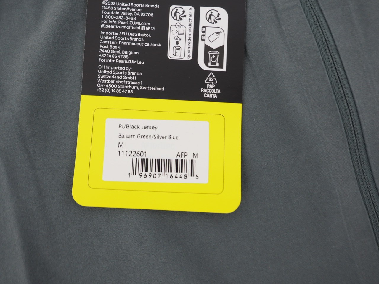 New! Pearl Izumi Pro / “Black” Jersey Men’s Medium Balsam Green / Silver Blue