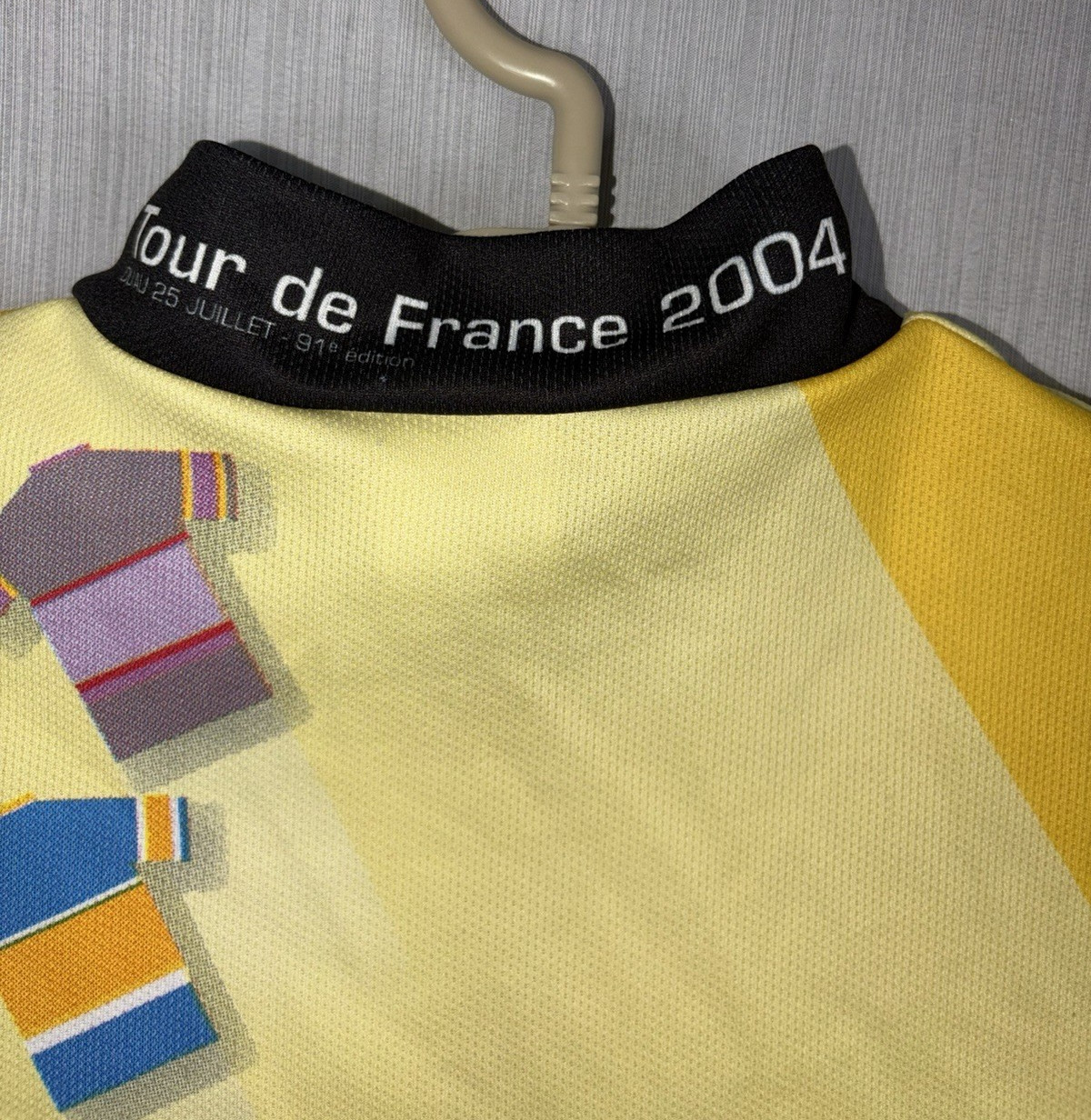 Le Tour De France 2004 Cycling Jersey Men’s XL 3/4 Zip Pockets Made In Italy