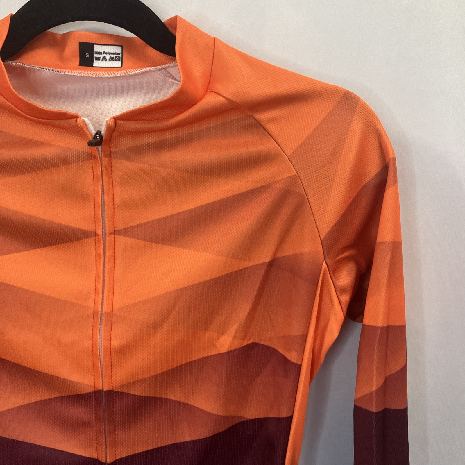 Women’s Long Sleeve Cycling Jersey Winter Full Zipper Top sz Small