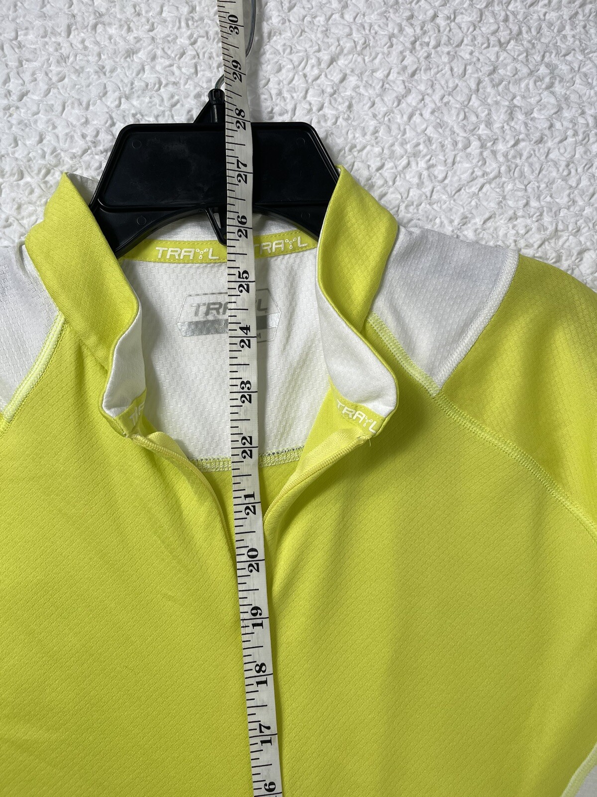 TRAYL Womens Yellow Cycling Jersey Size M Short Sleeve 1/2 Zip Back Pocket