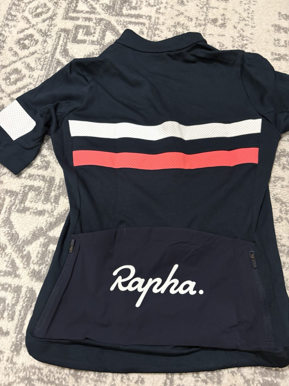 Rapha WOMEN’S BREVET cycling Jersey M Short Sleeve Full Zip Striped Pockets