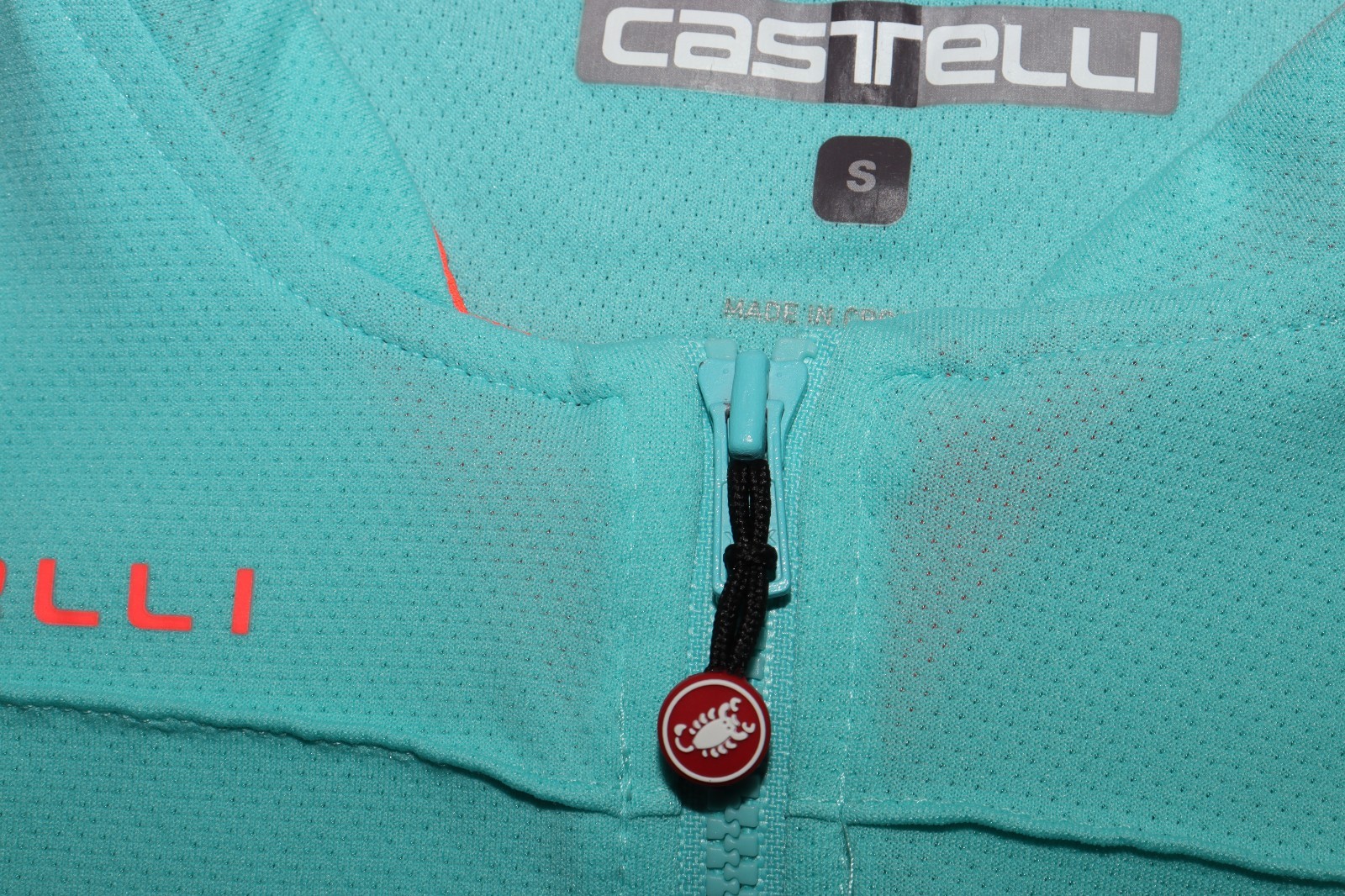 WOMEN’S SMALL CASTELLI CYCLING SHIRT JERSEY FULL ZIP BIKING BICYCLE TORQUOISE