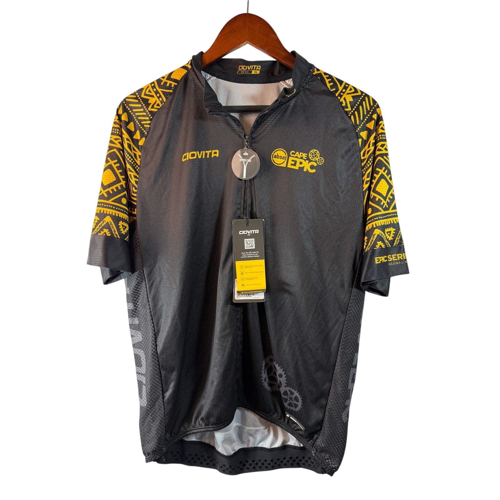 Ciovita Men’s EU XL Absa Cape Epic Cycling Jersey NWT Black