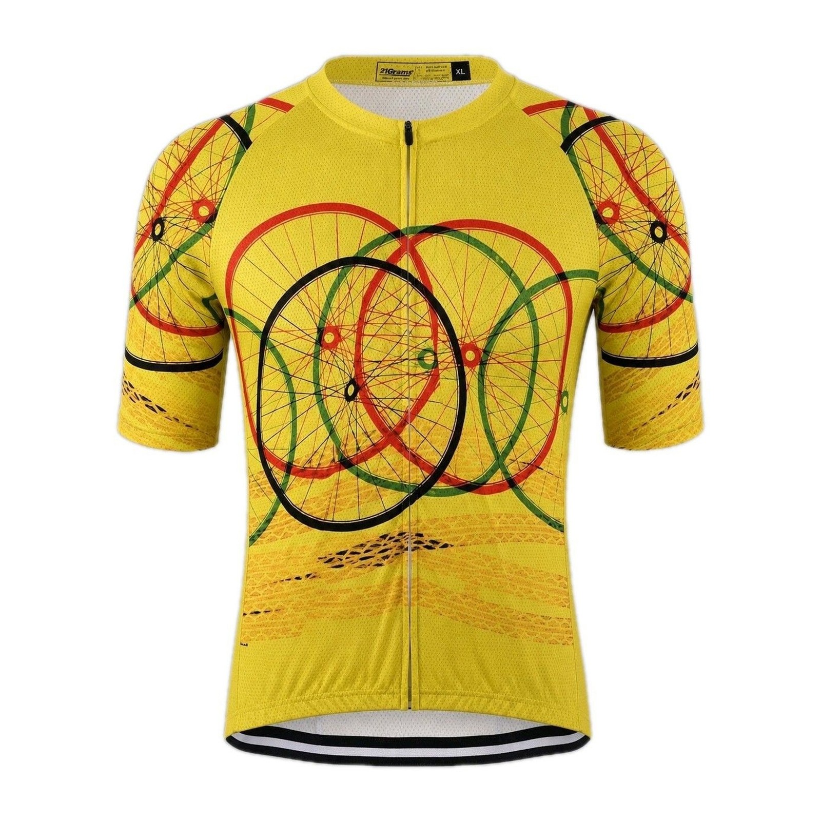 21Grams Cycling Jersey XL Full Zip Bicycle Wheel Graphic Unisex Bike Shirt