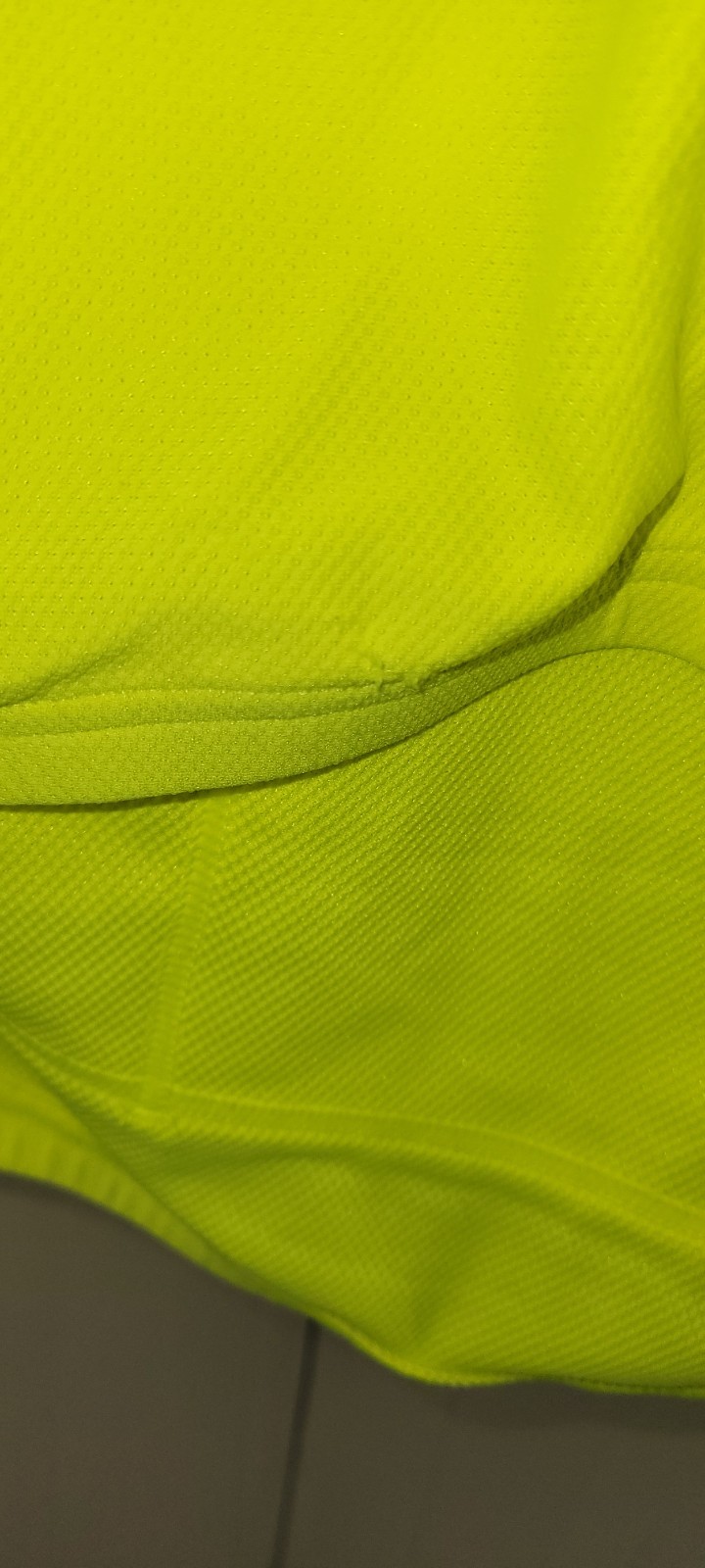 Louis Garneau Mens Large Neon Yellow Full Zip Breathable Back Pocket Race Jersey