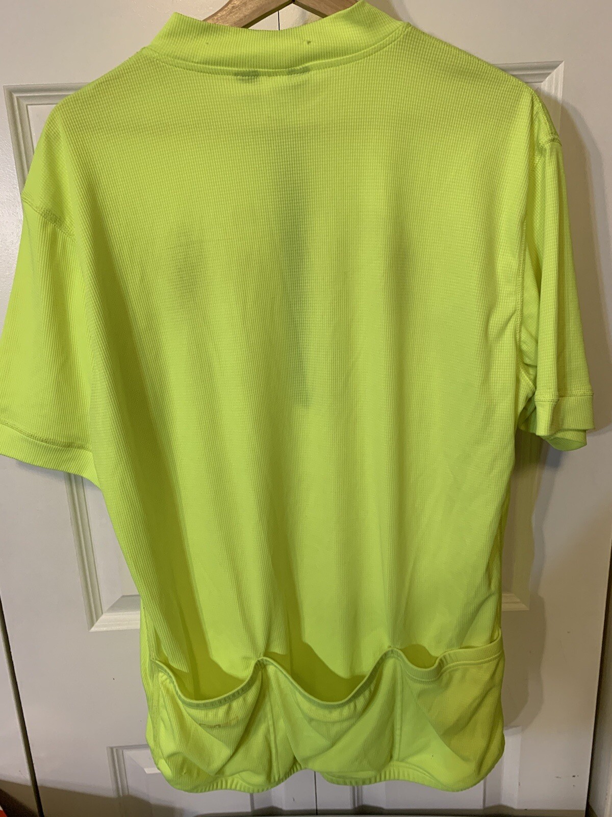 Canari Mens Sz XL Bike Jersey Cycling Bib Shirt Neon Yellow Half-Zip