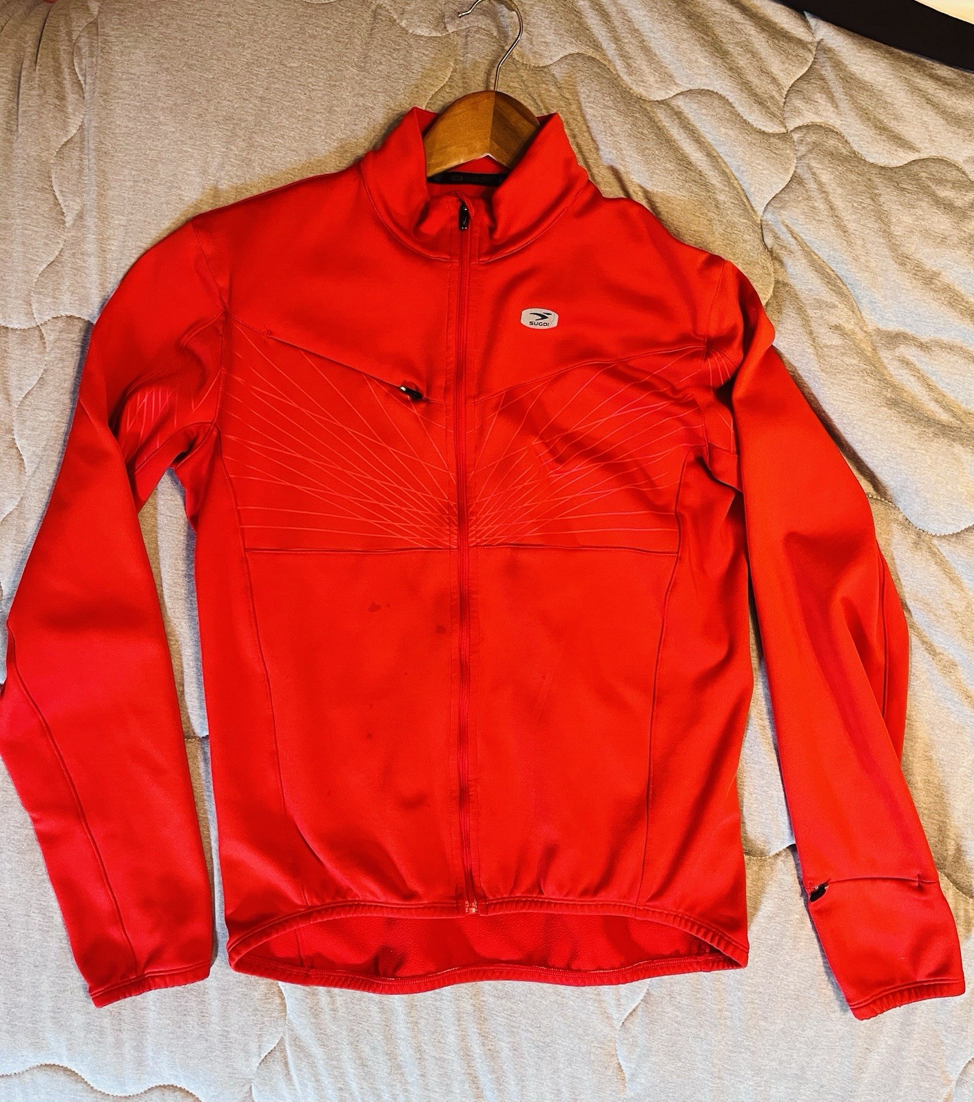 Sugoi Men’s M Cycling Jersey Jacket Red Long Sleeve