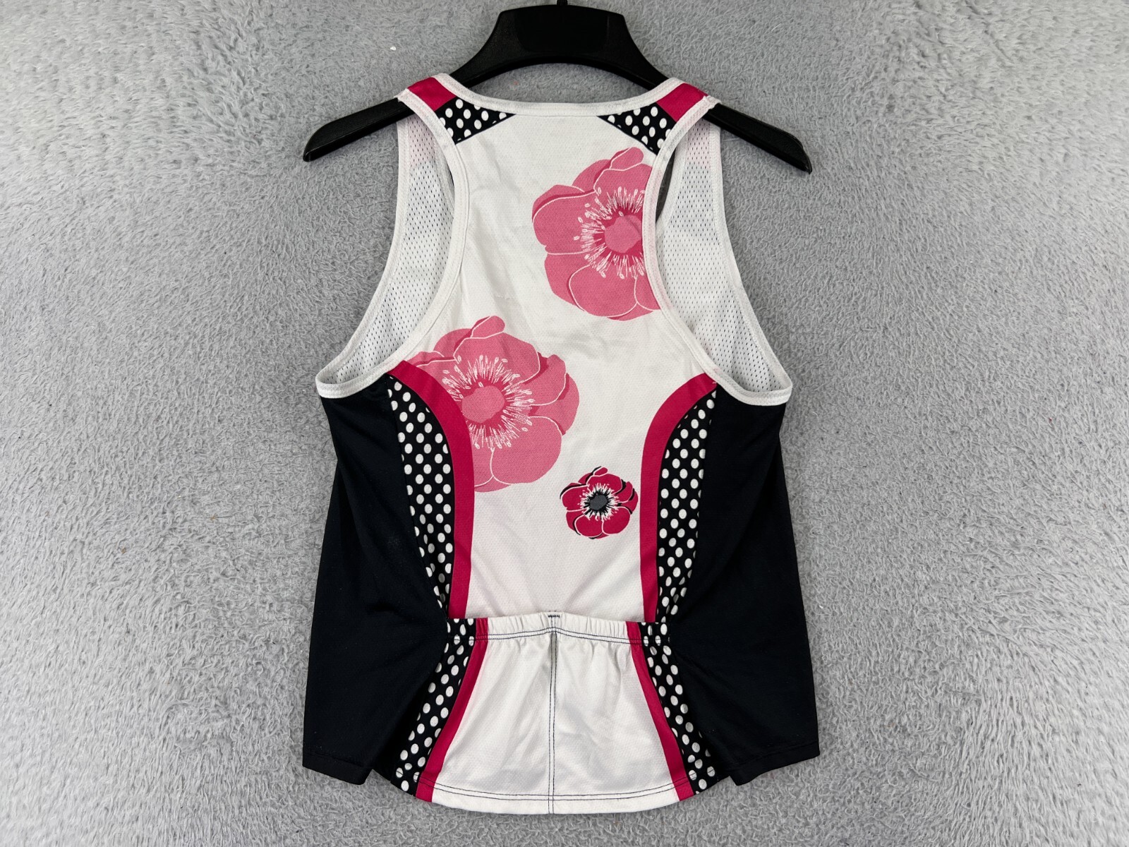 Sheebeest Cycling Jersey Girls Medium White Pink Floral Tank Sleeveless Pockets