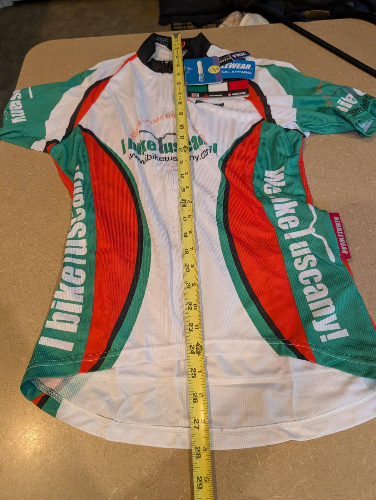 Nimblewear Women’s Cycling Tuscany Full Zip Jersey CoolMax Size Medium