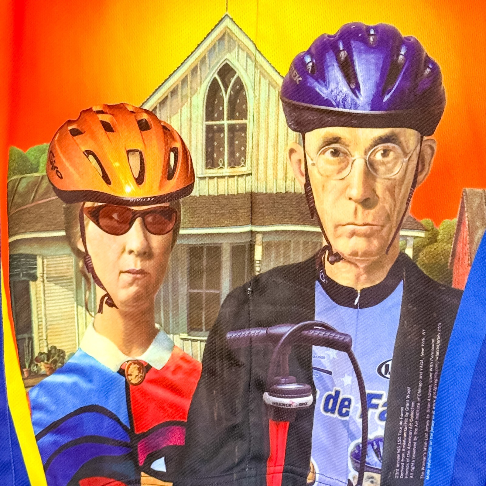 Pactimo 2004 MS150 Tour de Farms Cycling Jersey Men’s Medium American Gothic
