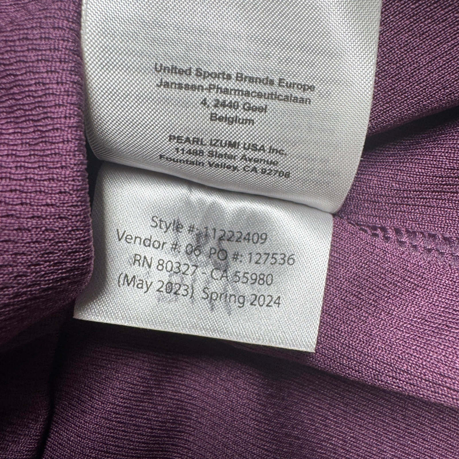 Pearl Izumi Cycling Jersey Womens XXL Purple Short Sleeve Pedal to Zero Full Zip