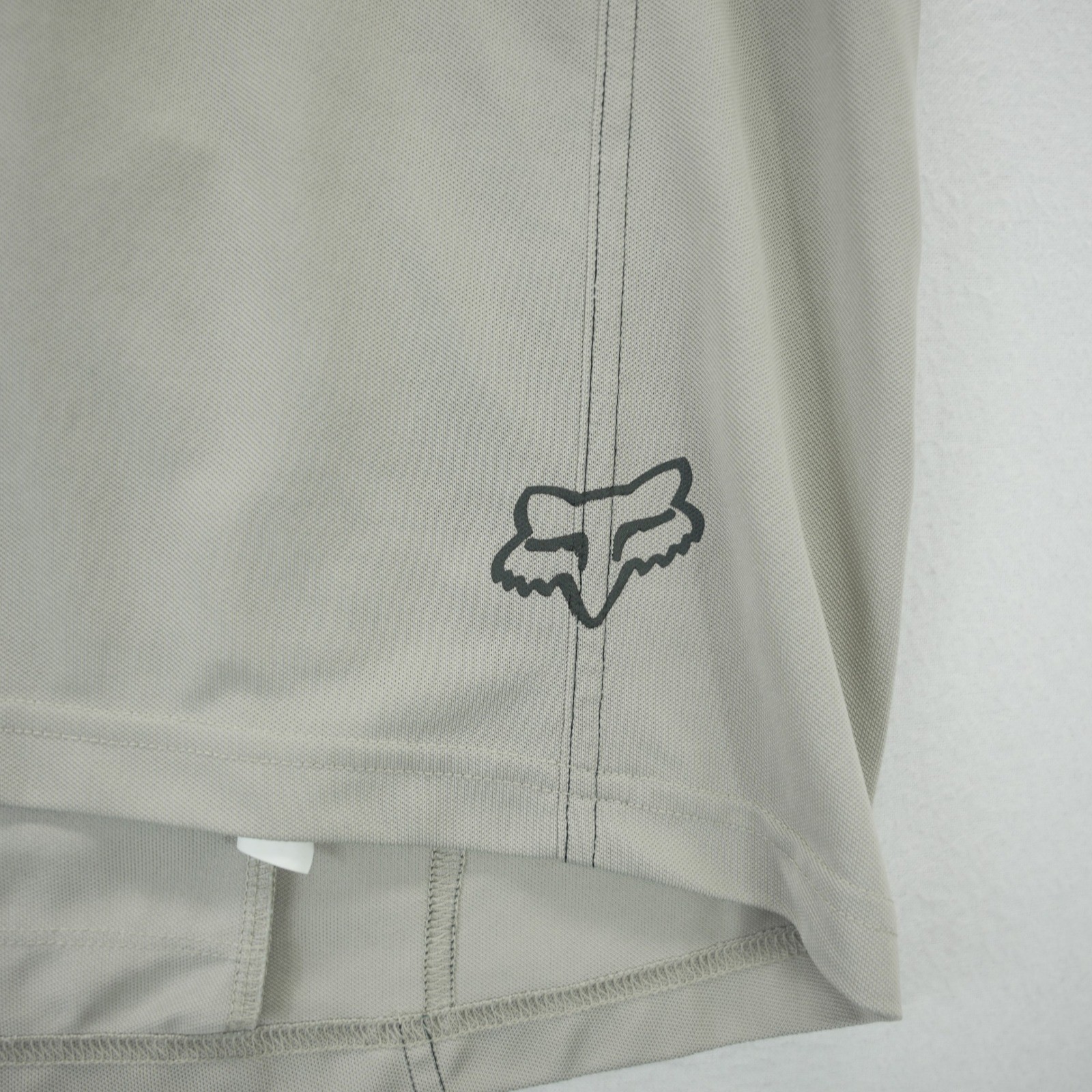 Fox Racing Mens Medium Grey Tan Beige Quarter Zip MTB Cycling Jersey Shirt