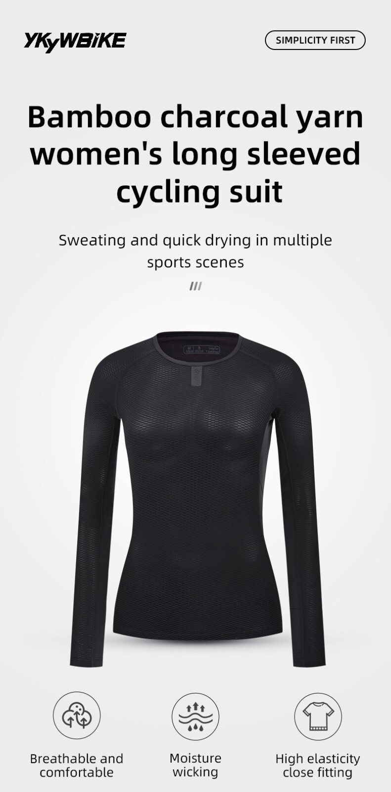 YKYWBIKE 2025 Women Cycling Jersey Tops Road Bike Long Sleeve Shirt Breathable