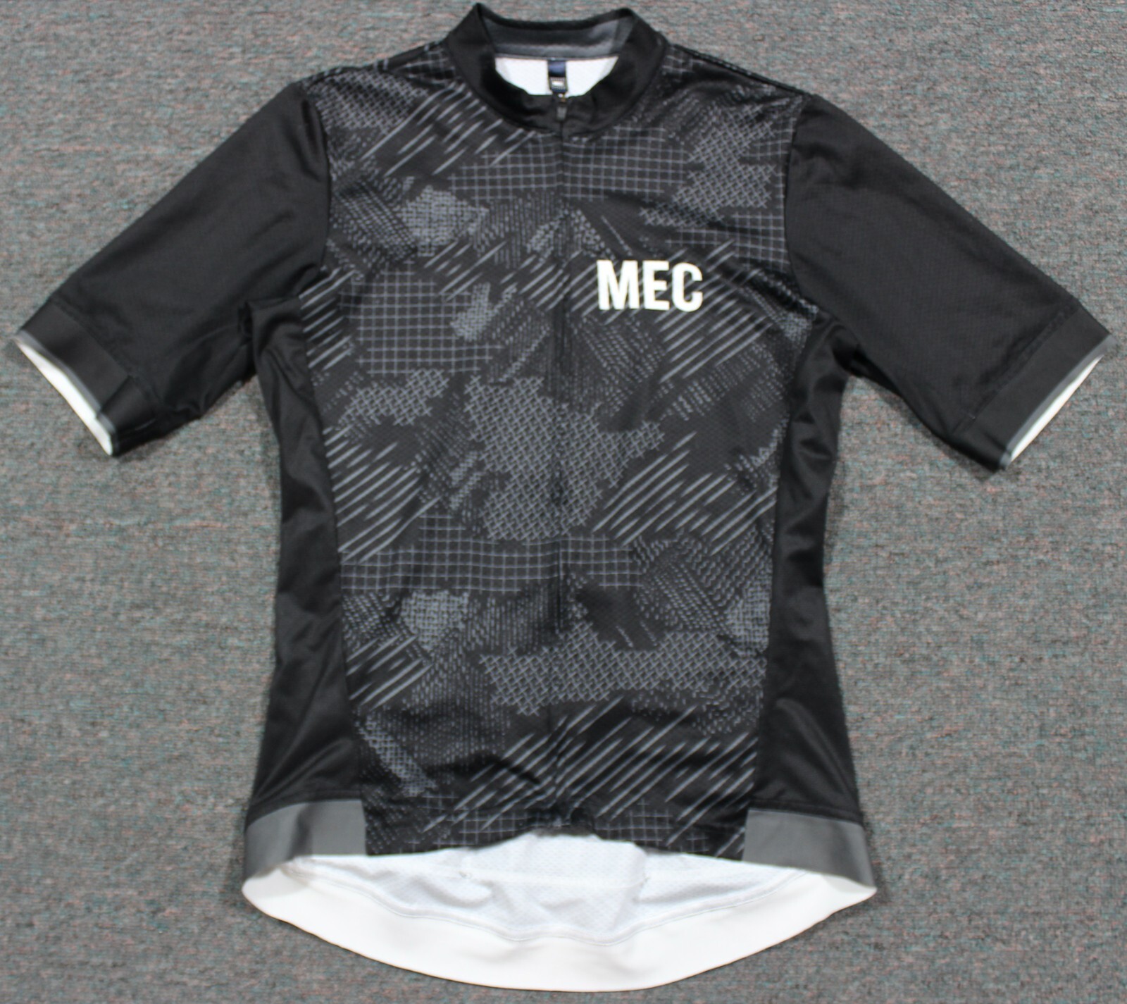 MEC Mountain Equipment CO-OP Cycling Full Zip Jersey Womens Medium Black Gray