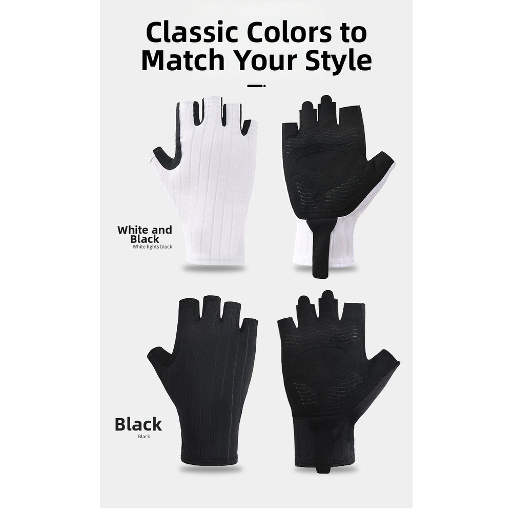 Summer Outdoor Cycling Gloves Half Finger with Breathable Mesh Back Design