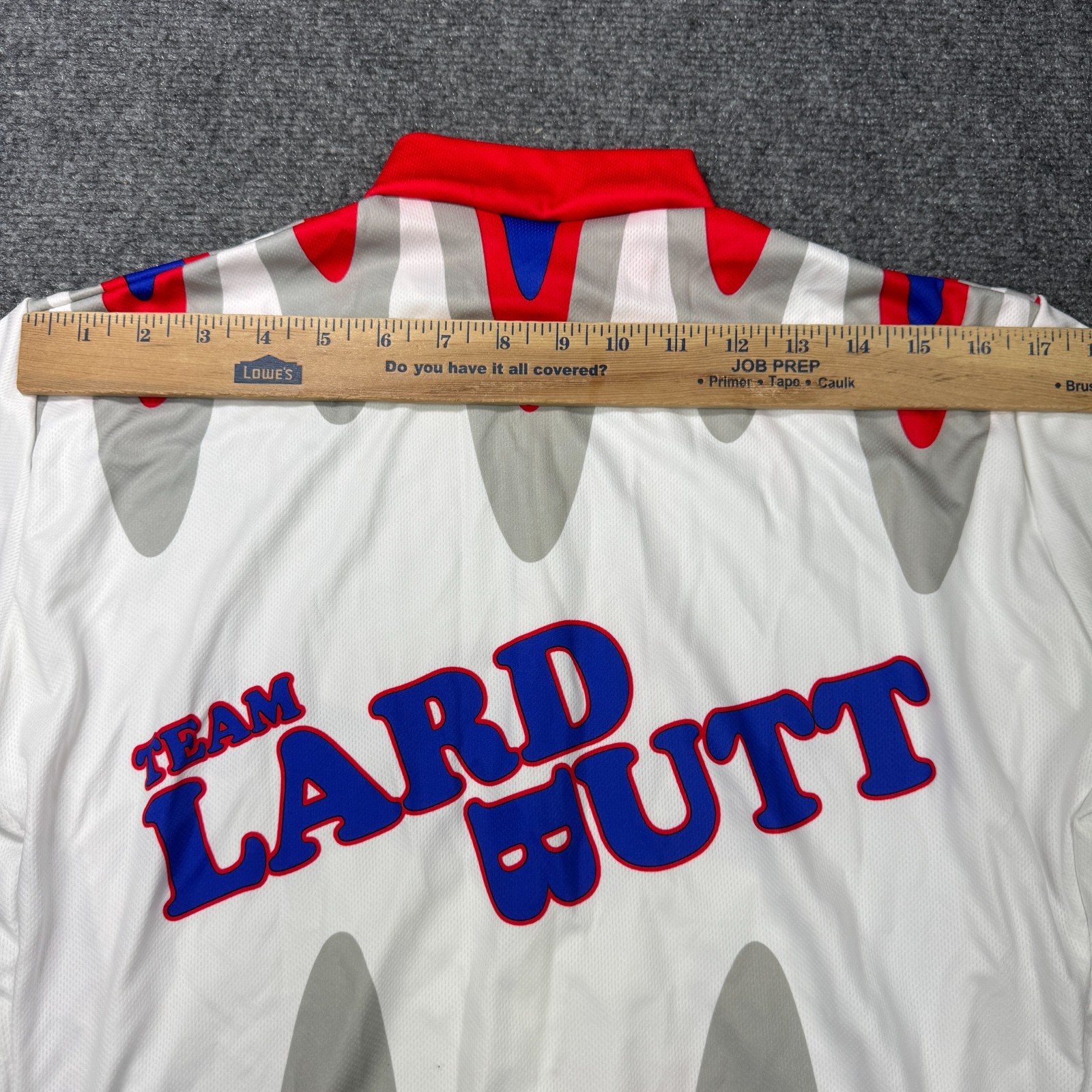 Team Lard Butt Cycling Jersey Mens Medium White 3/4 Zip Back Pockets VOmax