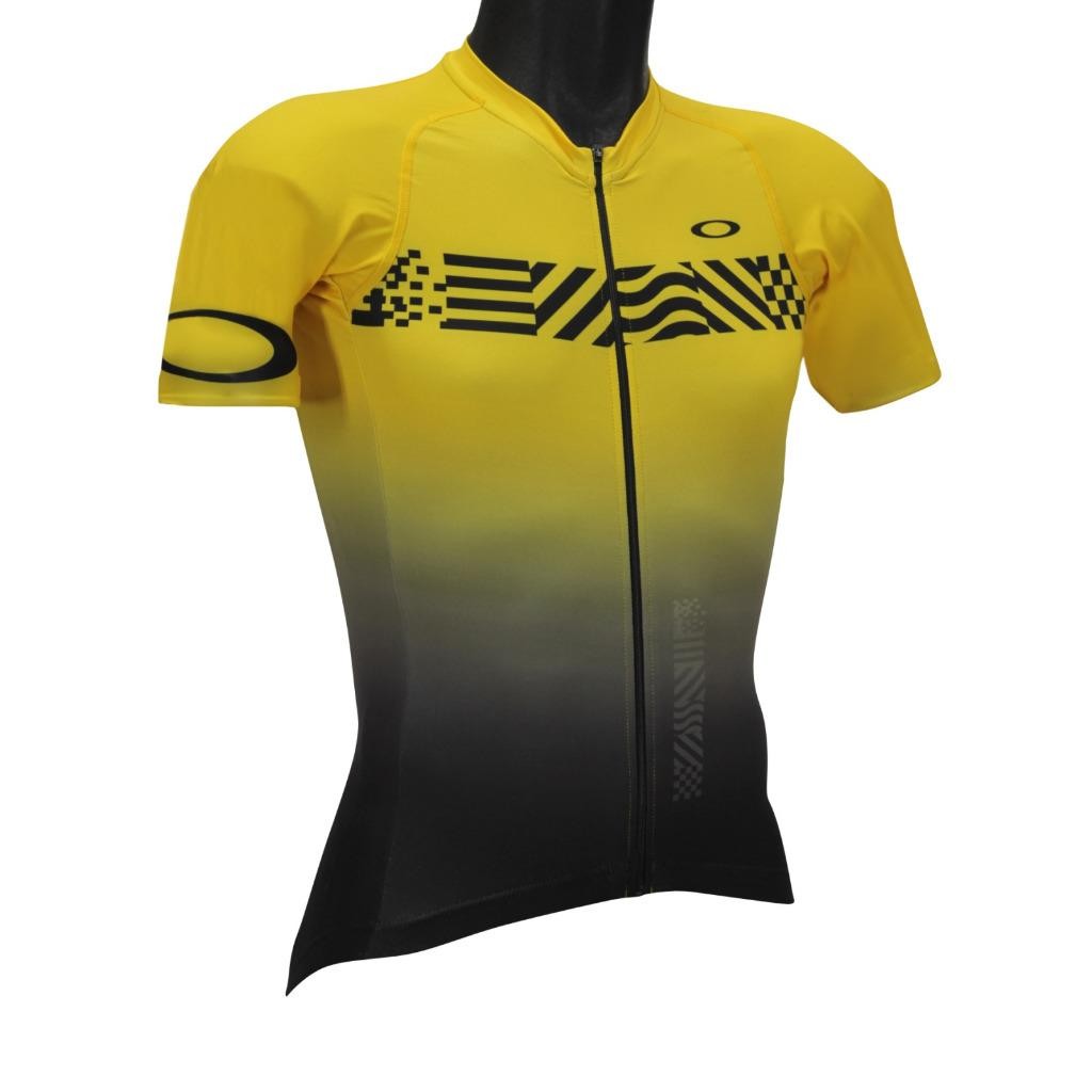 Oakley Colorblock Road Jersey Mens XL Extra Large Yellow Black Cycling Bike Top