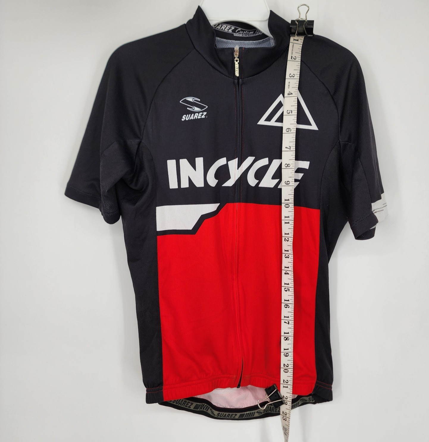 Suarez Incycle Cycling Jersey Men’s Small Black and Red Full Zip EUC
