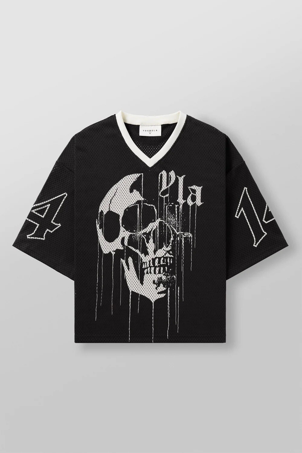 YoungLA- 4015- DRIPPY SKULL JERSEY – Black – Size Small