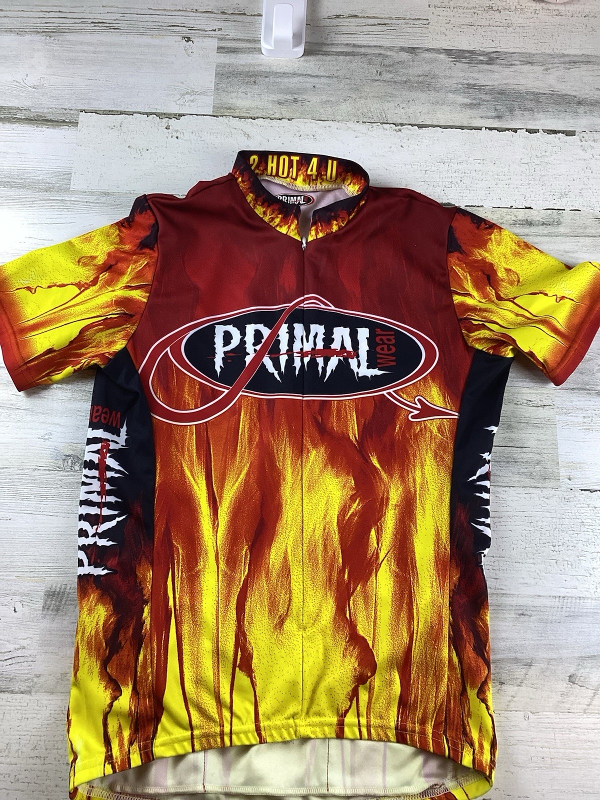 Primal Wear 2 Hot 4 U Men’s Sz S Cycling Dirt Bike Flames Jersey Waist Pockets