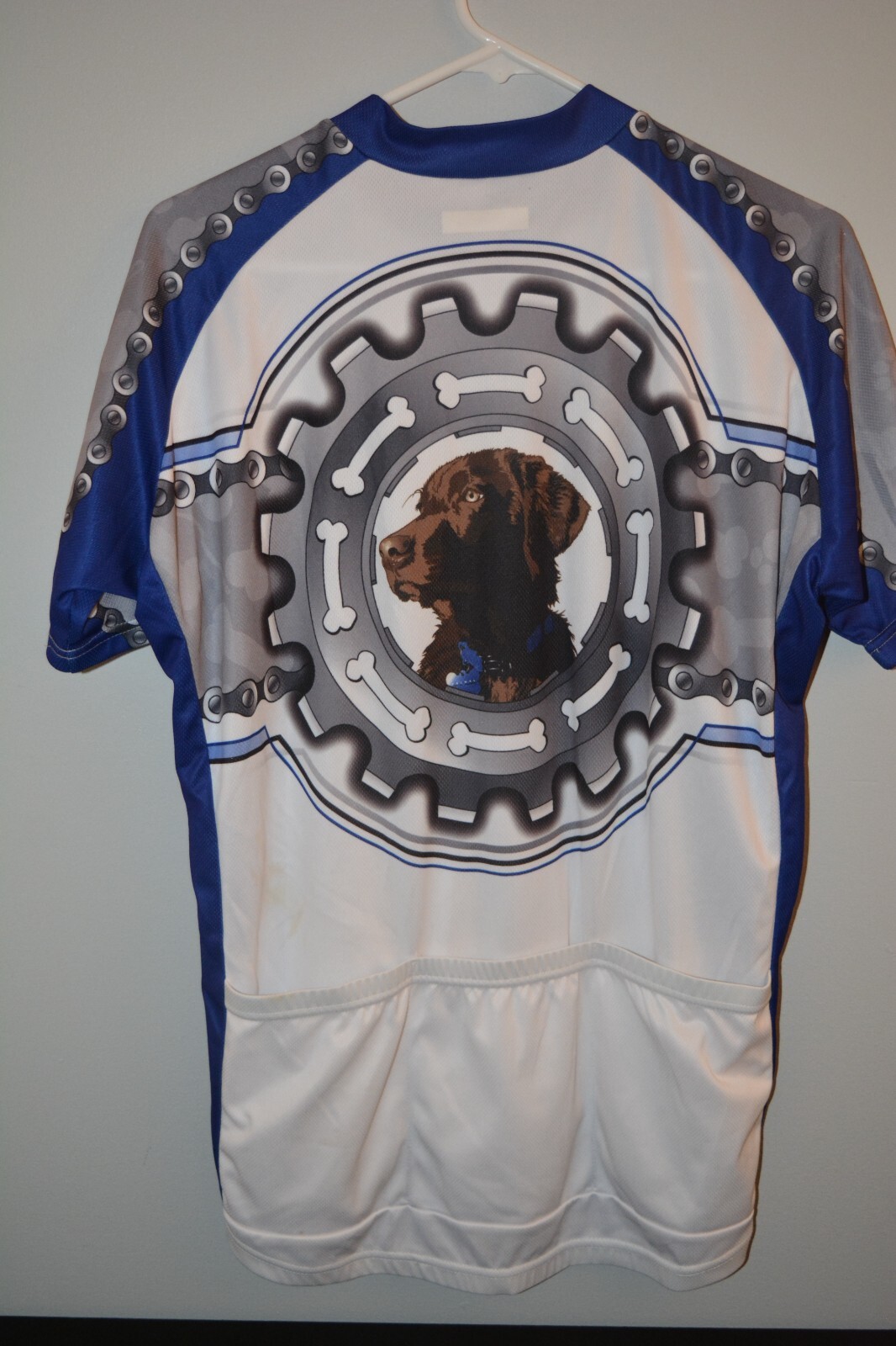 Primal Wear Lab Puppy Dog Animal Chain Sprocket Bicycle Cycling Race Jersey SZ L
