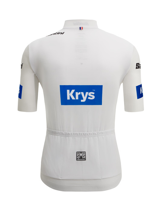 2025 Tour de France Fan Line Best Young Rider Mens White Jersey by Santini