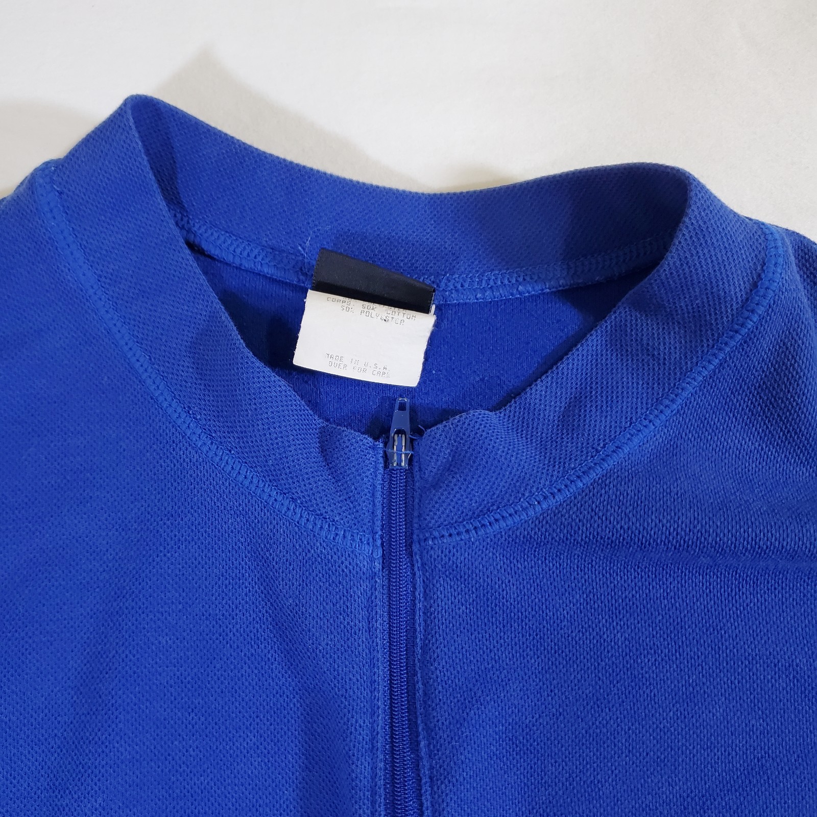 Hind Blue Logo Made in USA VTG 90s Y2K Large 1/4 Zip Cycling Sports Jersey Shirt