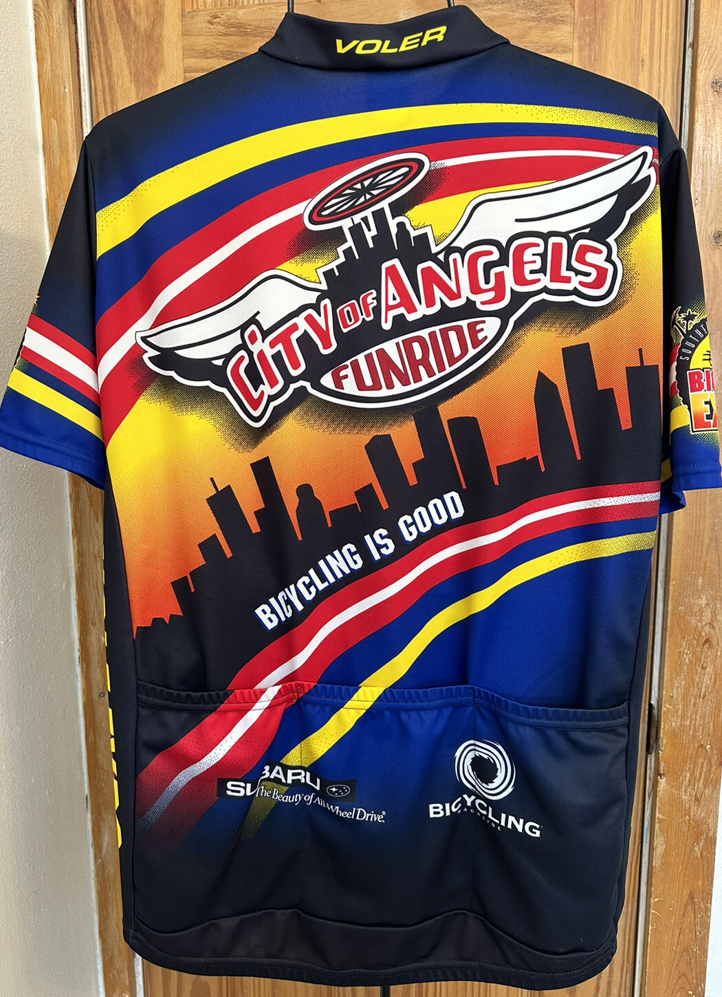 Voler USA City Of Angels 3/4 Zip Back Pockets Multicolor Size XL Cycling Jersey