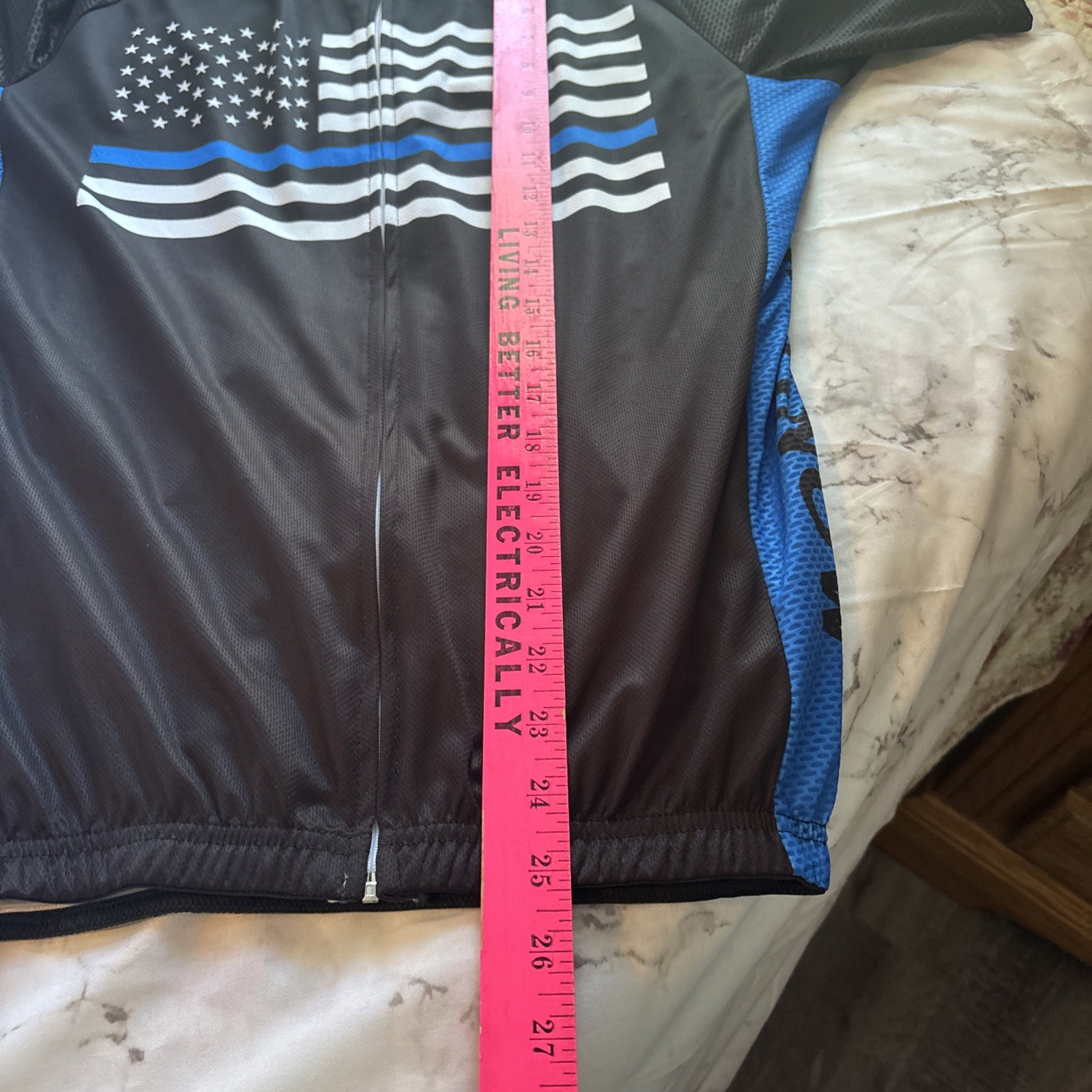 CyCling Cycling Jersey Mens Black Full Zip Rear Pockets Polyester Size L NWT.