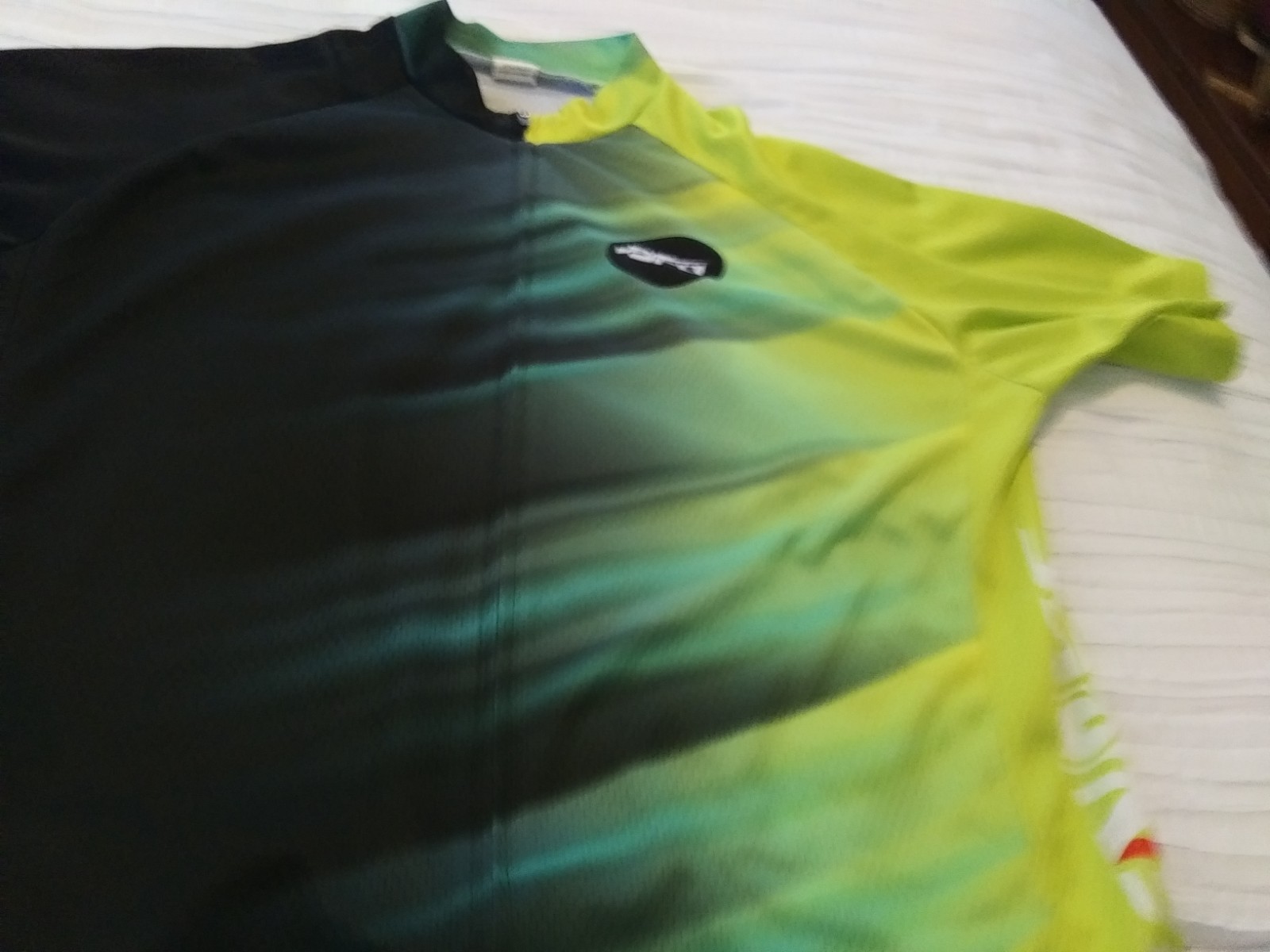 Sponeed cycling bike jersey Yellow/Green fade to Black, Large Men