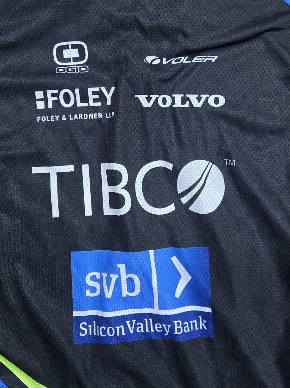 Voler Team TIBCO Cycling Jersey, Sz Medium, Has Signatures, Full Zipper