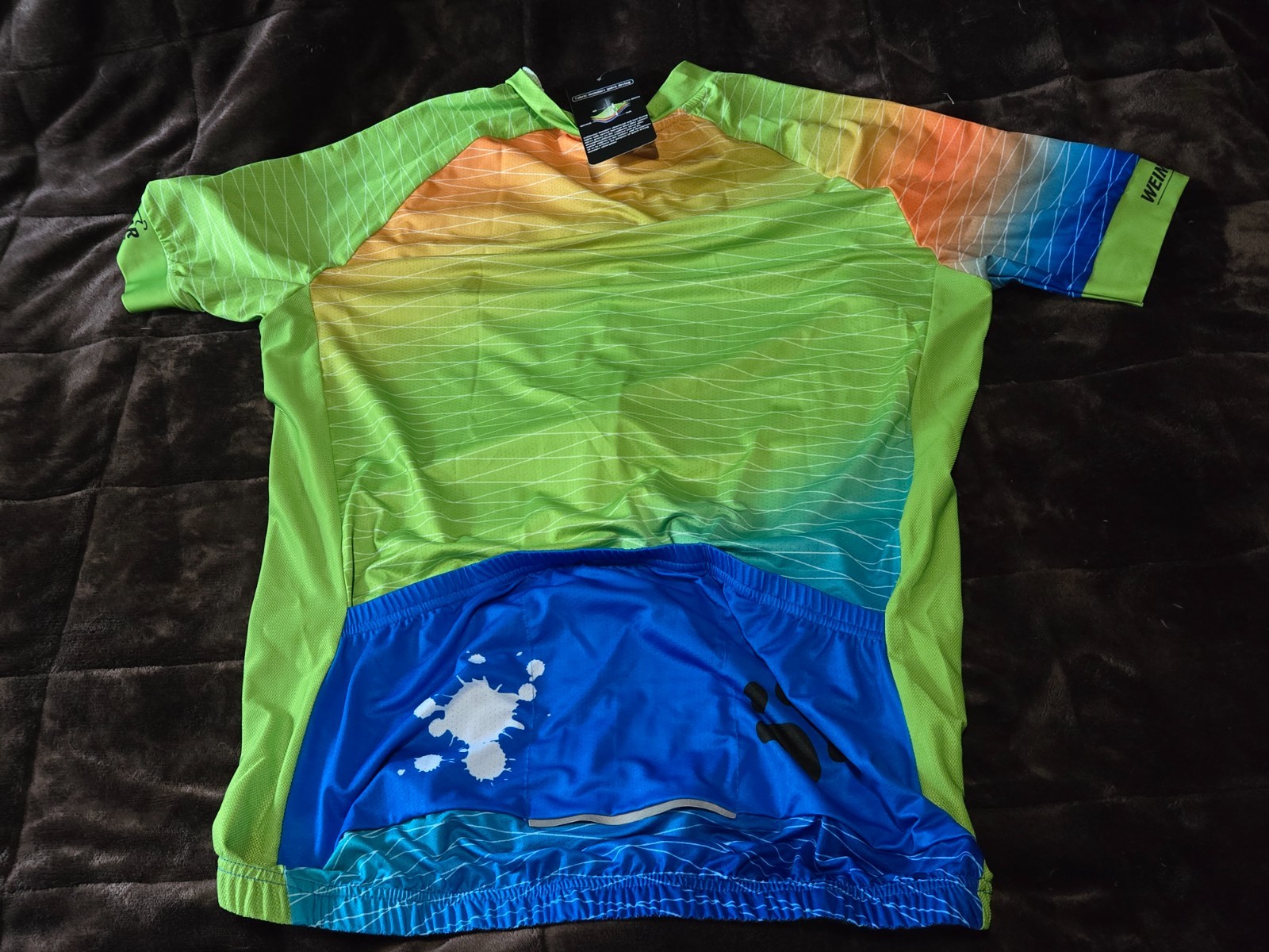 NWT Weimostar Cycling Jersey XL Green Full Zip Pocket Dog PawsQuick Dry