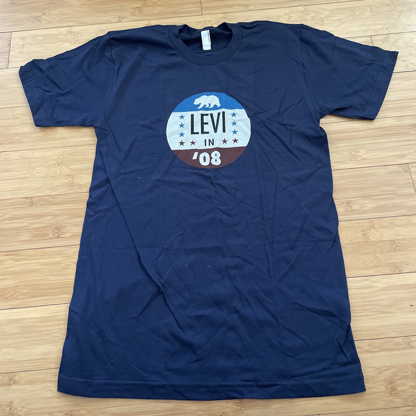 Trek “Levi in 08” – Tee Shirt Adult American Apparel 100% Cotton Small Navy Blue