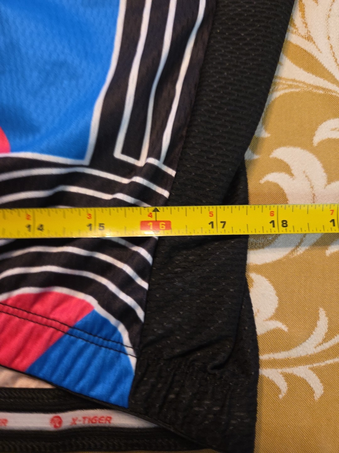 X-TIGER ADULT XL FULL ZIP, SHORT SLEEVE, BRIGHTLY COLORED CYCLIST/ BIKE SHIRT