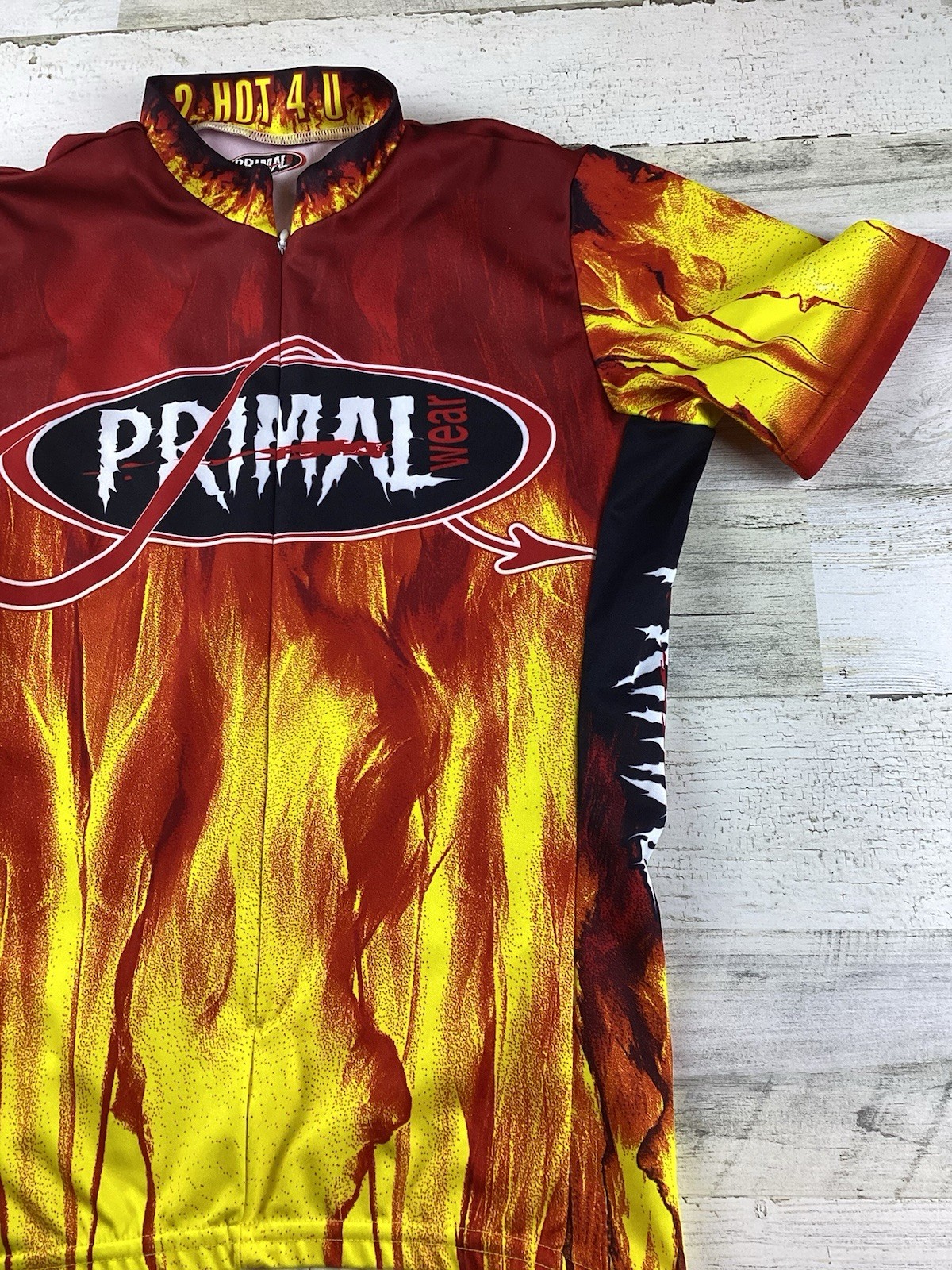 Primal Wear 2 Hot 4 U Men’s Sz S Cycling Dirt Bike Flames Jersey Waist Pockets
